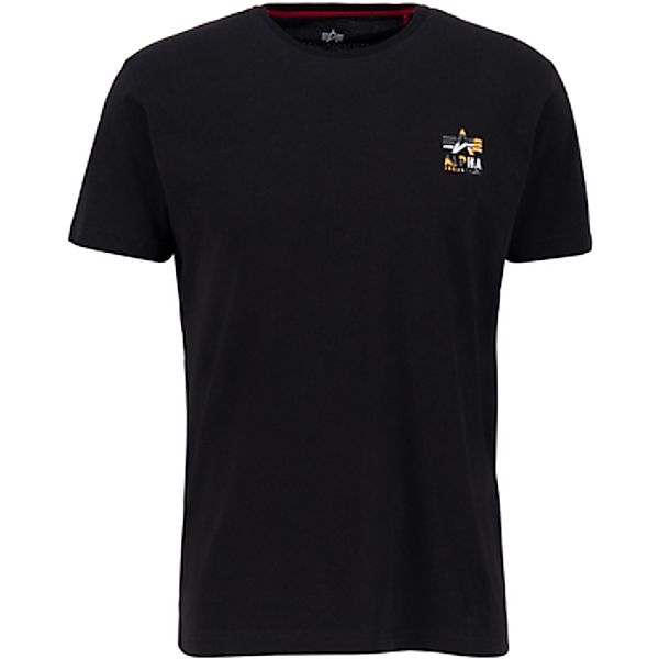 Alpha  T-Shirt Camo Logo Puff Print Back Print T - black günstig online kaufen
