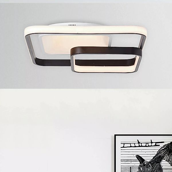 Brilliant LED-Deckenleuchte Cava 40 cm x 40 cm Weiß und Schwarz günstig online kaufen