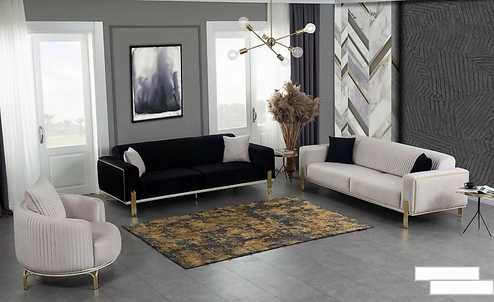 JVmoebel Sofa Luxus Sofagarnitur Couch Sofa Polster Couchen 3+3+1 Polsterga günstig online kaufen