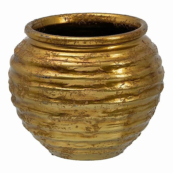 Blumentopf 37 X 37 X 30 Cm Aus Keramik Gold günstig online kaufen