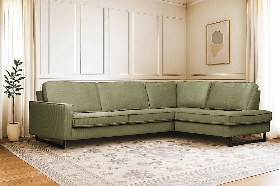 Home affaire Ecksofa "Pinto, 290 cm, Cord, Chenille, Lederoptik, Ottomane l günstig online kaufen