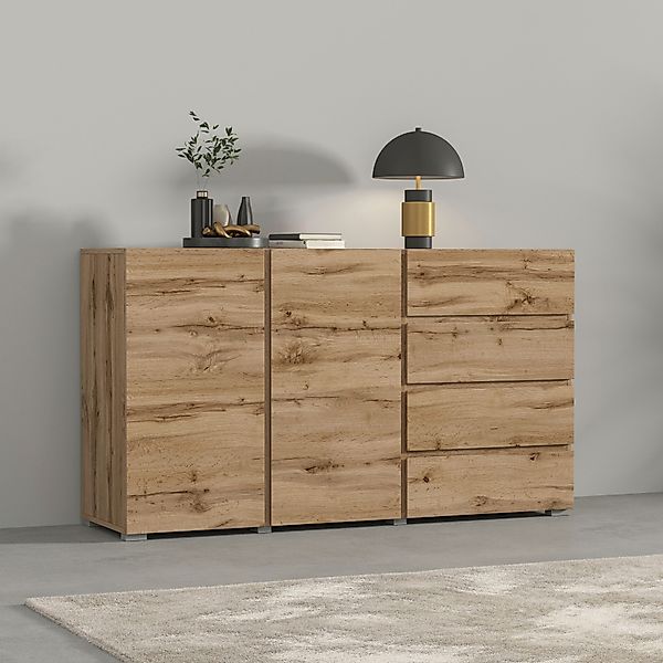 INOSIGN Sideboard "Metric,Breite 138 cm, grifflose Kommode 2 Türen/4 Schubk günstig online kaufen