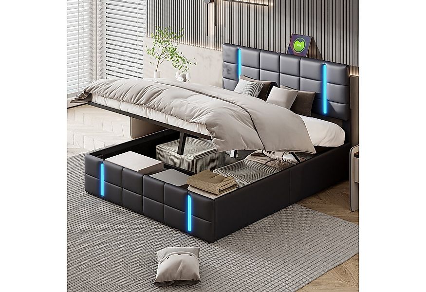 Furnishings Home Polsterbett Doppelbett Jugendbett (Hydraulisch anhebbarer günstig online kaufen