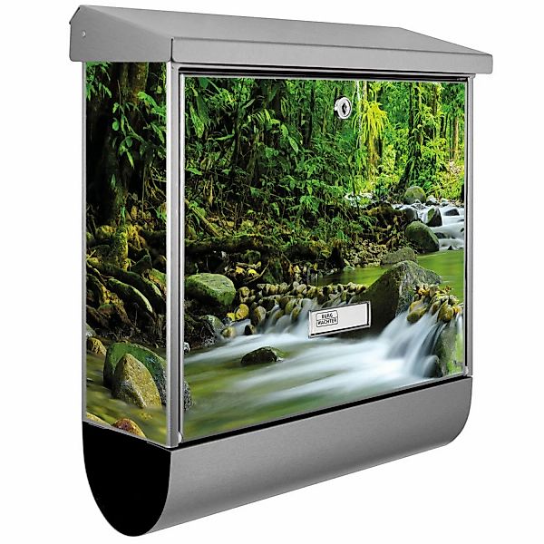 Banjado Briefkasten Edelstahl 38x39x12cm Mit Zeitungsfach Inkl. Montagemate günstig online kaufen