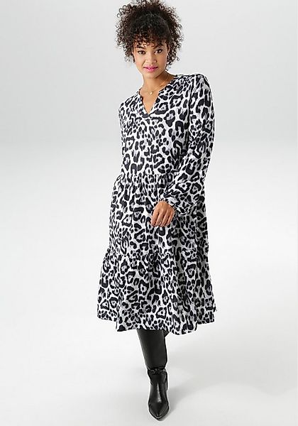Aniston PLUS Druckkleid in schönem Animal-Print günstig online kaufen