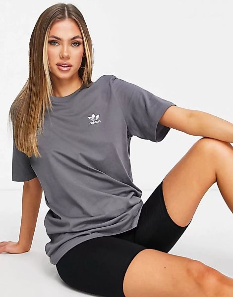 adidas Originals – adicolor – Boyfriend-T-Shirt in Grey Five-Grau günstig online kaufen
