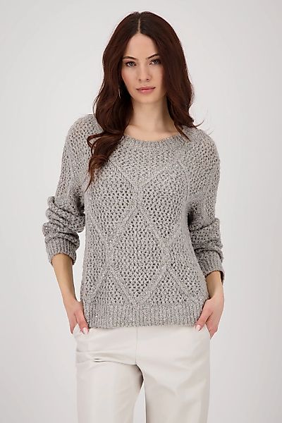 Monari Strickpullover "Pullover Ajour Paillette", Mit Rundhalsausschnitt günstig online kaufen