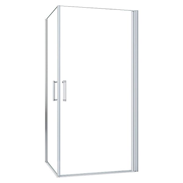 AICA Alu Silber Matt Eckdusche 100x80x185cm Duschkabine 5mm ESG Sicherheits günstig online kaufen