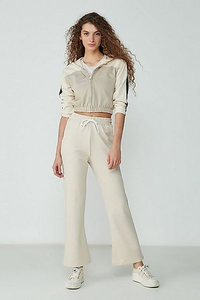 C&CITY Pyjamahose Jogginghose mit weitem Bein 736 Ecru günstig online kaufen