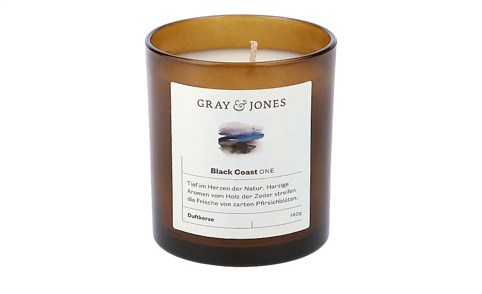 Gray & Jones Duftkerze  Black Coast ONE ¦ Glas,Wachs ¦ Maße (cm): H: 7,5  Ø günstig online kaufen