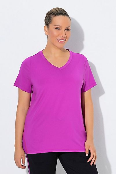 Ulla Popken T-Shirt Funktions-Shirt Slim V-Ausschnitt Halbarm recycelt günstig online kaufen