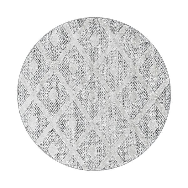 Ayyildiz Hochflorteppich Pisa 4707 Grau Ø 160 cm günstig online kaufen
