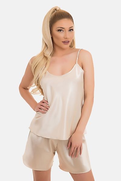 Evoni Pyjama Satin Set Kurze Hose günstig online kaufen