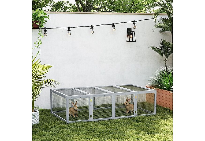 PawHut Kleintierstall Freilaufgehege Freigehege Holz, 181 x 100 x 48 cm, fü günstig online kaufen