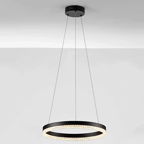 LED Pendelleuchte Adria in Schwarz und Transparent 23W 2521lm günstig online kaufen