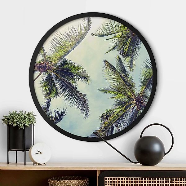 Rundes Gerahmtes Bild Die Palmen günstig online kaufen