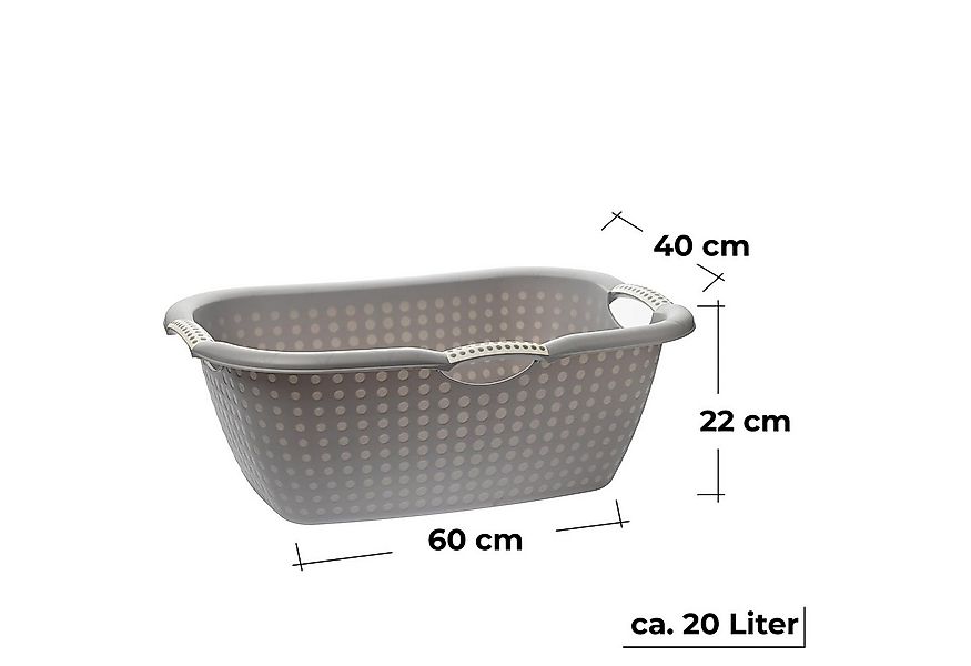 Centi Wäschewanne CHAINA Wäschekorb mit Griffen (4er-Set), 4er Set 60L x 40 günstig online kaufen