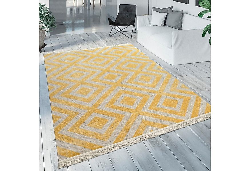 Paco Home Teppich Poco 821, rechteckig, Höhe: 6 mm, Kurzflor, Rauten Design günstig online kaufen