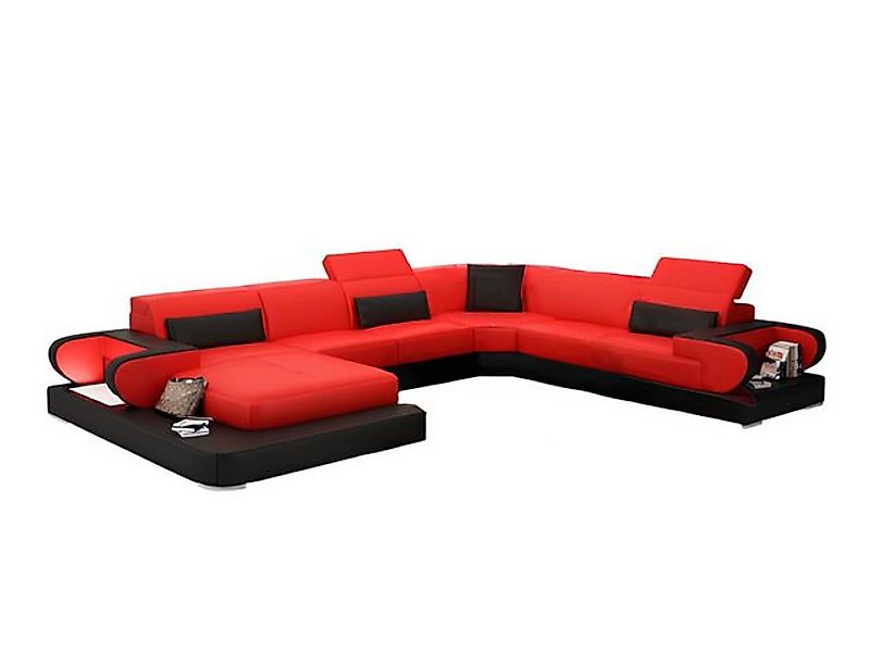 Xlmoebel Ecksofa Ecksofa mit USB-Anschluss in U-Form aus Kunstleder in Beig günstig online kaufen