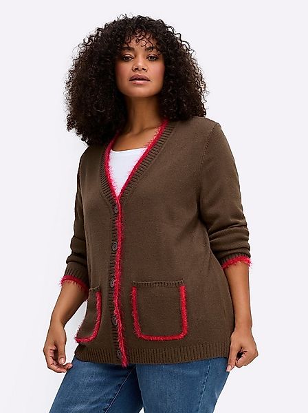 Sheego Strickjacke Strickjacke Langarm Jersey günstig online kaufen