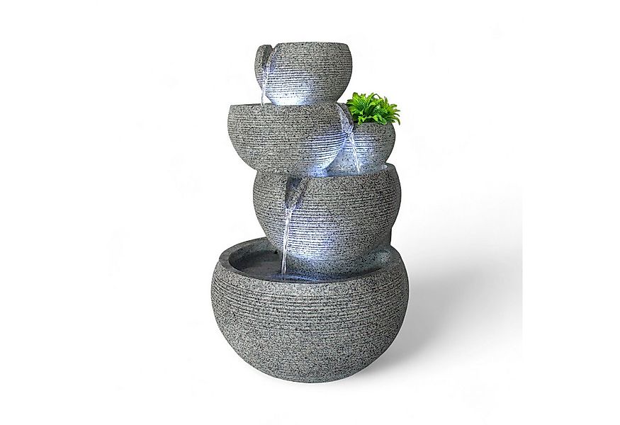 Arnusa Zimmerbrunnen Springbrunnen mit Beleuchtung 44,5 cm Granit-Optik Gar günstig online kaufen
