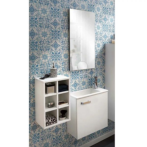 Waschplatz Set Gästetoilette in Weiß die Wandmontage (dreiteilig) günstig online kaufen