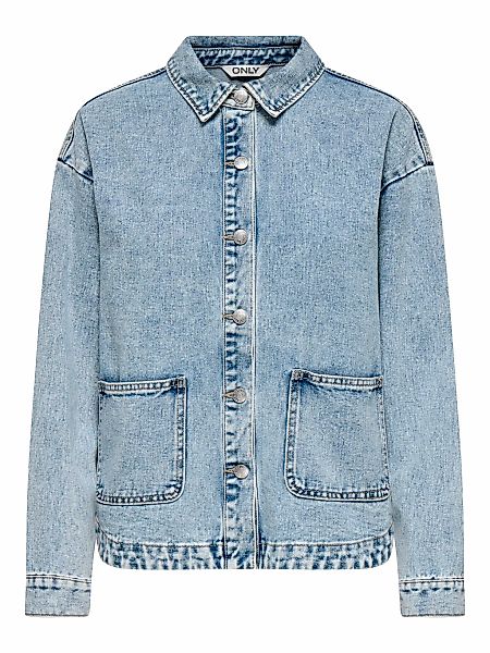 ONLY Jeansjacke "ONLLARA LS DNM SHACKET GUA NOOS" Baumwollmischung günstig online kaufen