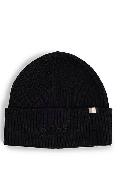 BOSS Strickmütze Magico_R_Hat mit tonaler Logostickerei günstig online kaufen