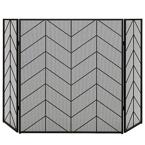 HOMCOM Kaminschutzgitter  Stahl Schwarz 135L x 1,2B x 85H cm günstig online kaufen