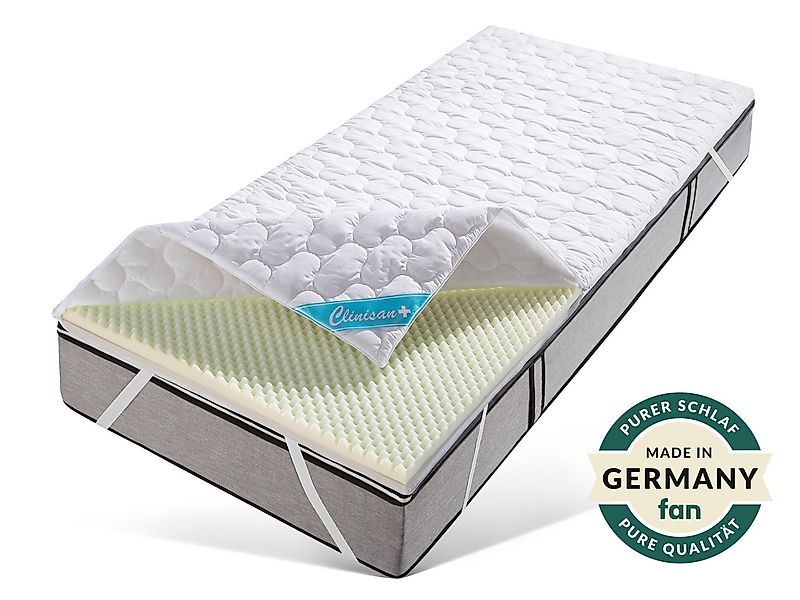 fan, Topper Clinisan Punktoflex, Bezug kochfest 95°, 6 cm hoch, Baumwolle, günstig online kaufen