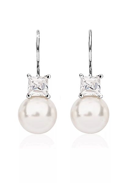 Nenalina Paar Ohrhänger "Synthetische Perle Zirkonia 925 Silber" günstig online kaufen