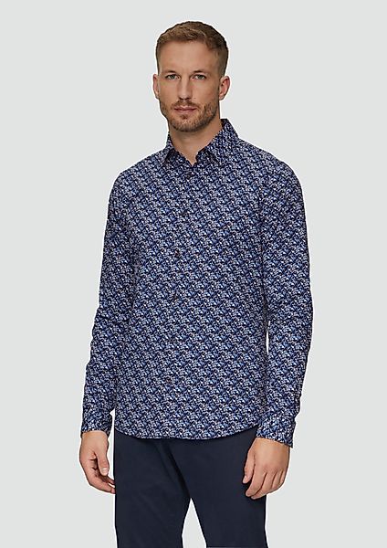 s.Oliver Langarmhemd Slim Fit: Popeline-Hemd mit günstig online kaufen