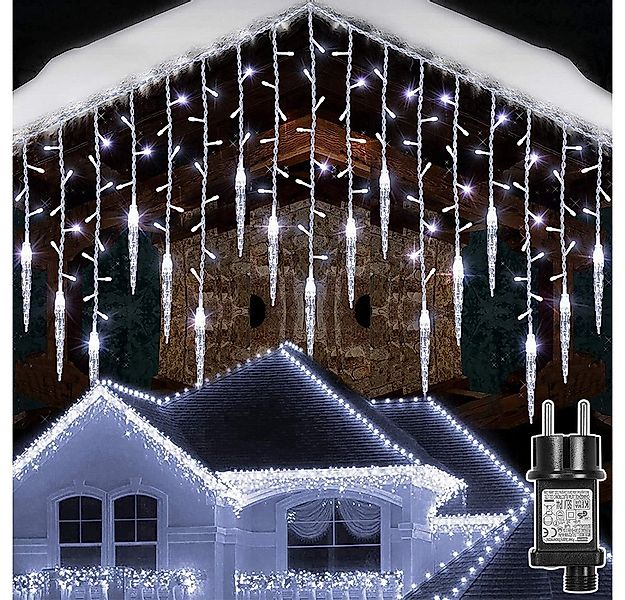Rosnek LED-Lichtervorhang Eiszapfen-Anhänger, 8 Modi, Timer, für Traufe Wei günstig online kaufen