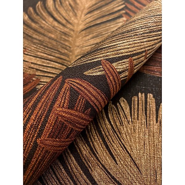 Newroom Vliestapete Vedran Brown Palmenblätter Modern FSC® günstig online kaufen