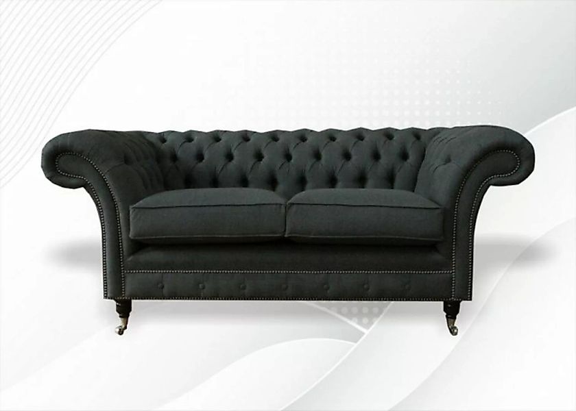 JVmoebel Chesterfield-Sofa, Sofa 2 Sitzer Schwarz Chesterfield Design Couch günstig online kaufen