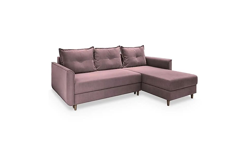 MASSENO Ecksofa mit Schlaffunktion Pisan ¦ rosa/pink ¦ Maße (cm): B: 220 H: günstig online kaufen