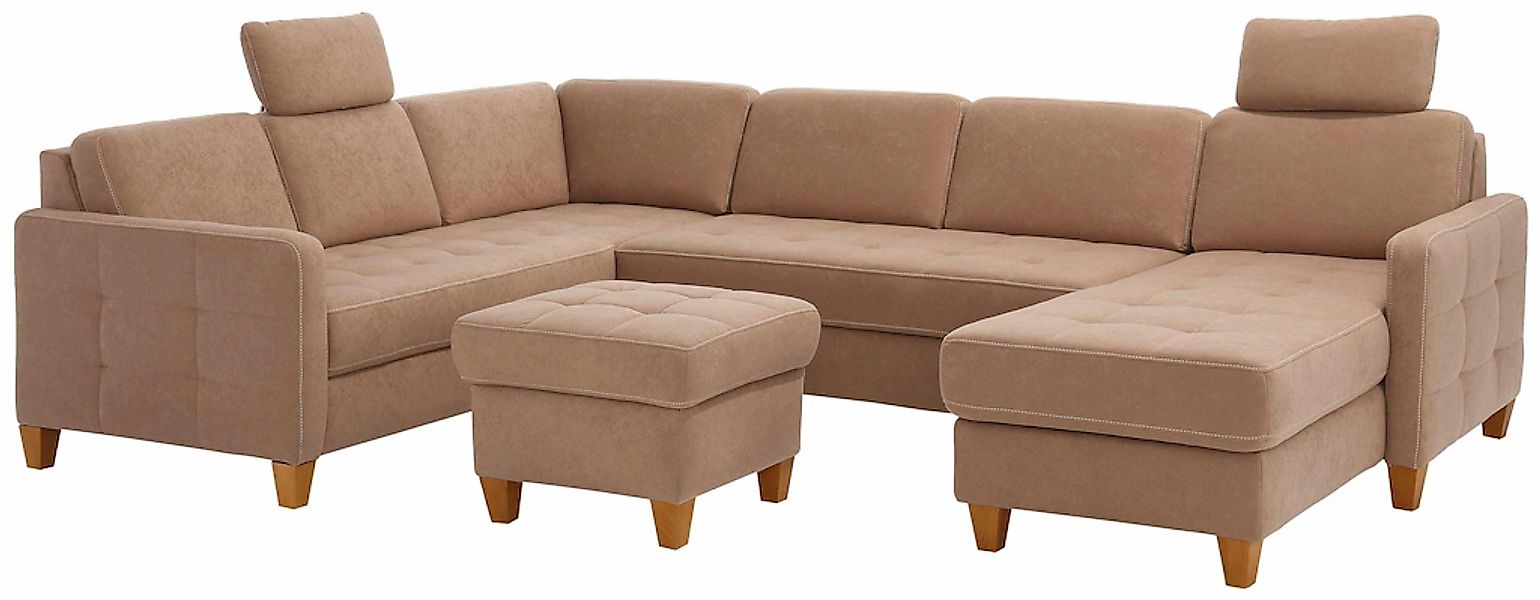 Home affaire Wohnlandschaft "Earl U-Form" wahlweise auch mit Bettfunktion o günstig online kaufen