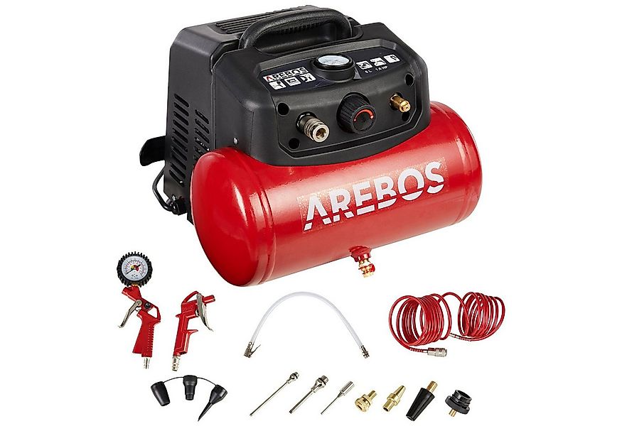 Arebos Kompressor 6L Druckluftkompressor, inkl. . Zubehör, Wartungsarm, 120 günstig online kaufen