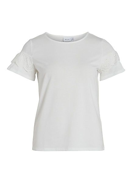 VILA Besticktes T-shirt Damen White günstig online kaufen