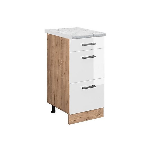 Vicco Küchenunterschrank R-Line Schubladenschrank für die Küche Weiß Hochgl günstig online kaufen