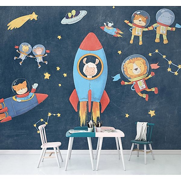 Komar Vliesfototapete Friends in Space 350 cm x 280 cm günstig online kaufen