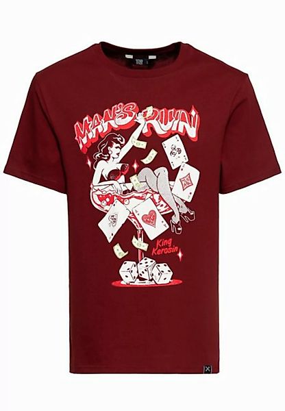 KingKerosin Print-Shirt Mans Ruin (1-tlg) front Print im Pin-up Stil günstig online kaufen