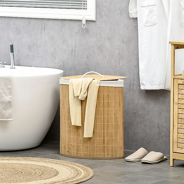 HOMCOM Wäschekorb mit Deckel 55L Laundry günstig online kaufen