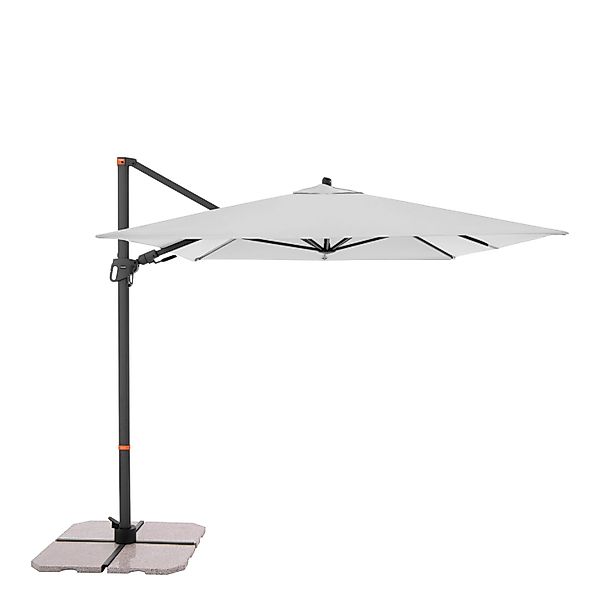 Doppler Ampelschirm MyZone 240 cmx 320 cm Hellgrau mit Kurbelmechanik günstig online kaufen
