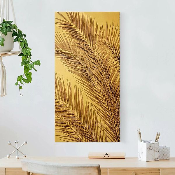 Leinwandbild Bronzefarbene Palmenwedel günstig online kaufen