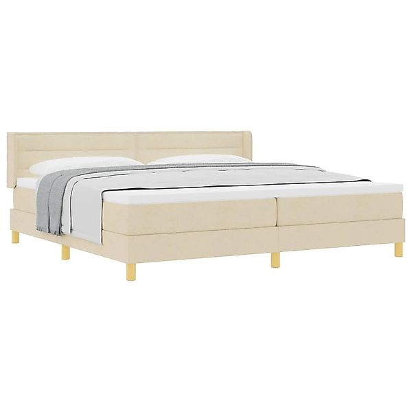vidaXL Boxspringbett mit Matratze Creme 200 x 200 cm Polyester 3341256 günstig online kaufen