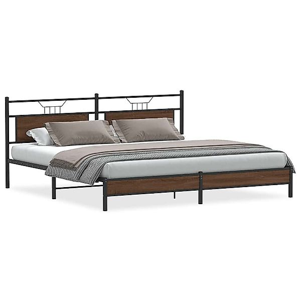 vidaXL Bett Metallbett ohne Matratze Braun günstig online kaufen