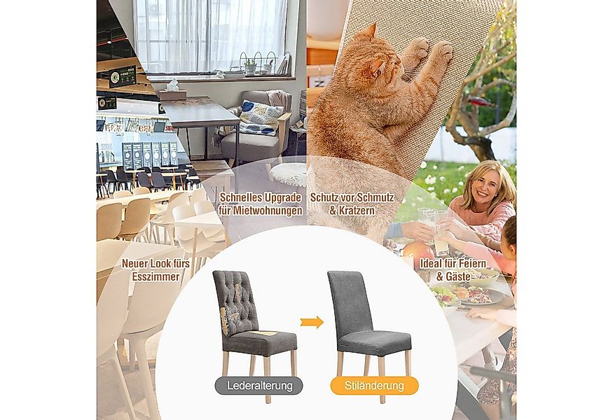 Simloveve Stuhlhusse Stretch Stuhlbezug Waschbar Schutz & Dekoration für St günstig online kaufen