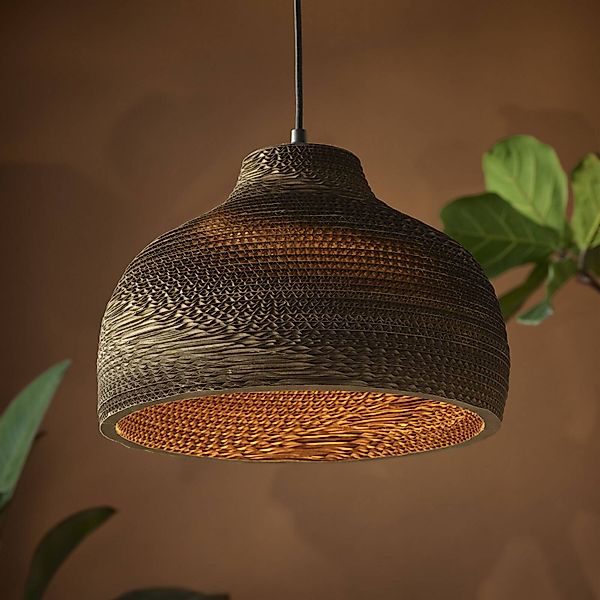 OSRAM Hängeleuchte HAT, braun, Ø 36 cm, Wellpappe, E27 günstig online kaufen