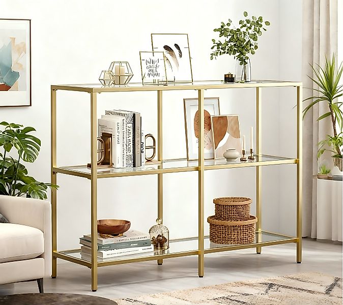 VASAGLE Konsolentisch, Beistelltisch, Flurtisch, Breite100/130cm, Hartglas günstig online kaufen